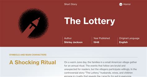 the lottery ticket characters|The Lottery Study Guide .